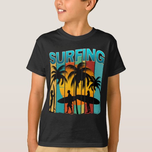 T-shirt vacances d'été de surf (Devant)