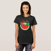 T-shirt Vacances d'été Ice Popsicle Watermelon Hello Sum (Devant entier)