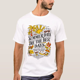 T-shirt Vacances d'été Lumière du soleil Palmiers Océan Mo