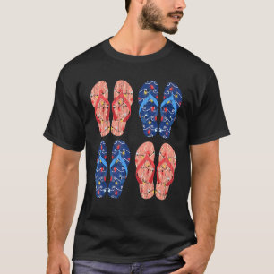 T-shirt Vacances d'été Noël Lumières Flip Flops Noël I