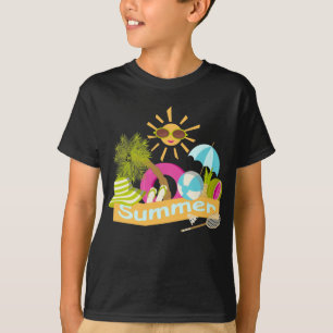 T-shirt Vacances d'été plage soleil souriant en lunettes d