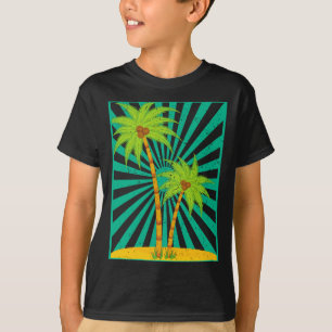 T-shirt Vacances d'été rétro palmiers tropicaux