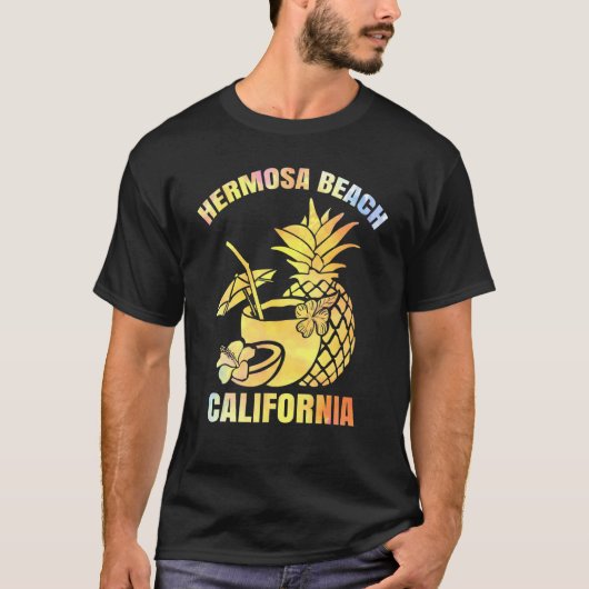 T-shirt Vacances d'été Retro Sunset California Hermosa Be (Devant)