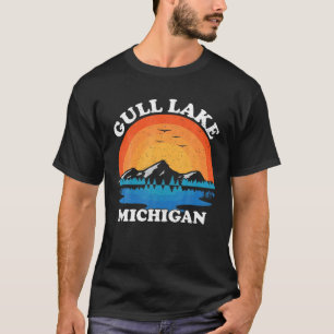 T-shirt Vacances d'été Retro Sunset Michigan Gull Lake