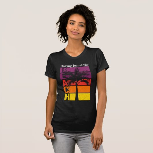 T-shirt Vacances d'été S'amuser à la plage Retro (Devant entier)