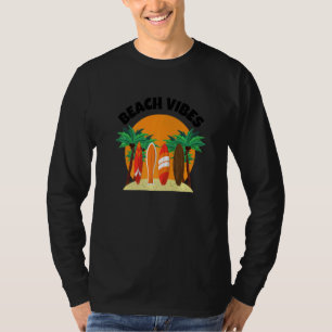 T-shirt Vacances d'été Surfant les vibrations de la plage