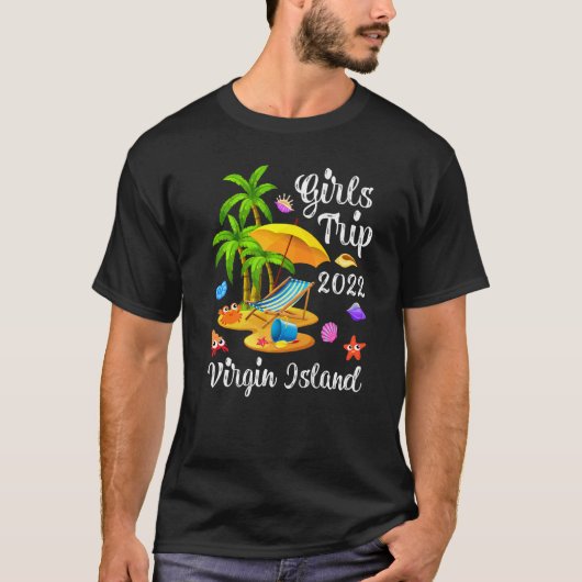 T-shirt Vacances d'été Voyage de filles 2022 Virgin Island (Devant)