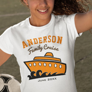 T-shirt Vacances en croisière en famille avec nom personna