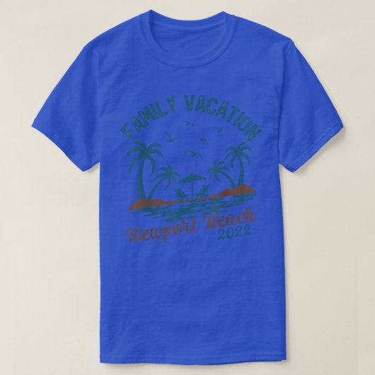 T-shirt Vacances en famille 2022 Palm Tree California Newp (Design devant)