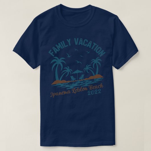 T-shirt Vacances en famille 2022 Palm Tree Ipanema Leblon  (Design devant)