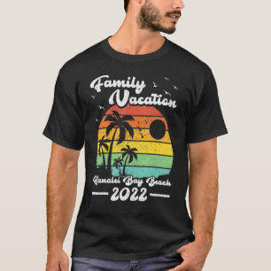 T-shirt Vacances en famille 2022 Vintage Hawaii Hanalei Ba