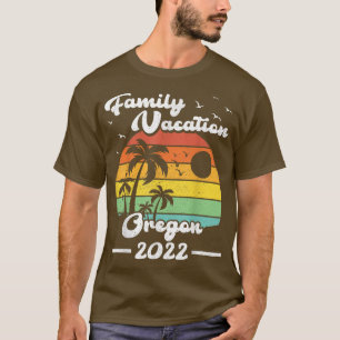 T-shirt Vacances en famille 2022 Vintage Retro Oregon Beac