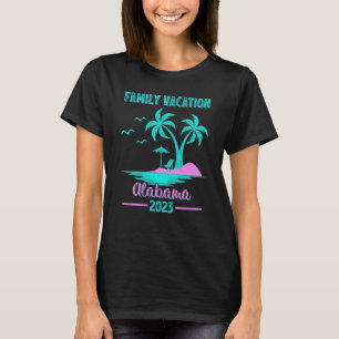 T-shirt Vacances en famille 2023 Palm Tree Alabama Beach