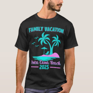 T-shirt Vacances en famille 2023 Palm Tree Punta Cana Beac