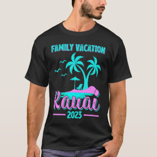 T-shirt Vacances en famille 2023 Palmier Hawaï Kauai Plage