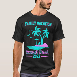 T-shirt Vacances en famille 2023 Palmier Mexique Cozumel P