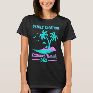 T-shirt Vacances en famille 2023 Palmier Mexique Cozumel P