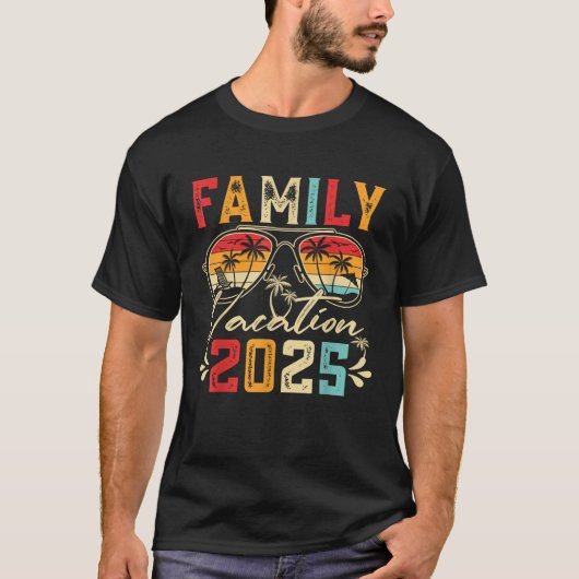 T-shirt Vacances en famille 2025 Plage Correspondant Vacan (Devant)