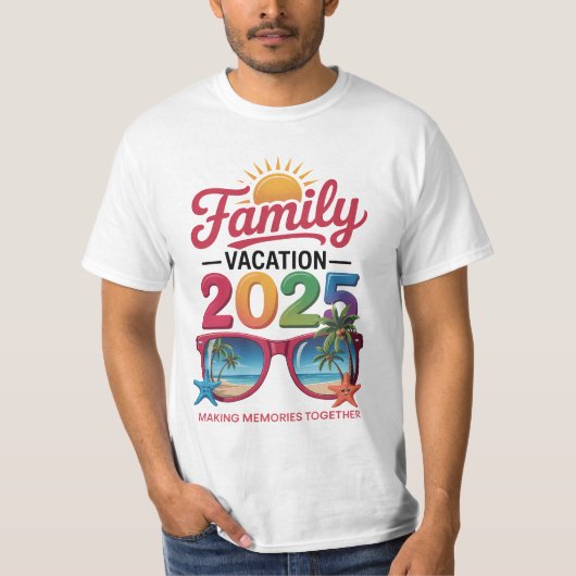 T-shirt Vacances en famille 2025 Souvenirs Voyage Tee for  (Devant)