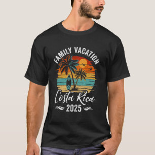 T-shirt Vacances en famille 2025 Vintage Costa Rica Mat d'