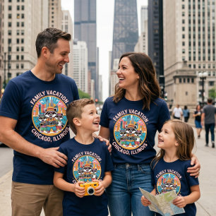 T-shirt Vacances en famille à Chicago Illinois Groupe asso