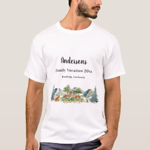 T-shirt Vacances en famille bois forêt animaux cerfs