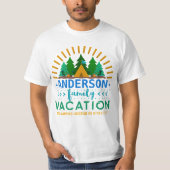 T-shirt Vacances en famille Camping Voyage | Nom personnal (Devant)