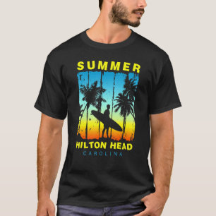 T-shirt Vacances en famille Carolina Hilton Head Sunset Be