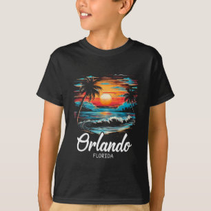 T-shirt Vacances en famille Retro Sunset Floride Orlando