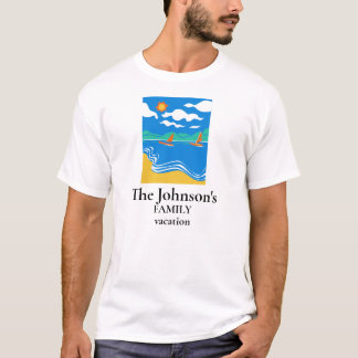 T-shirt Vacances en famille, thème plage ou lac