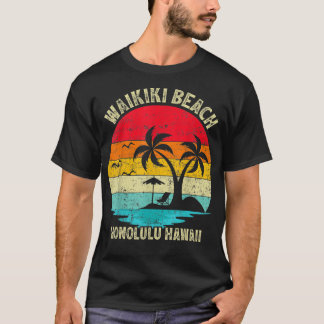 T-shirt Vacances en famille Vintage Rétro Honolulu Hawaï W
