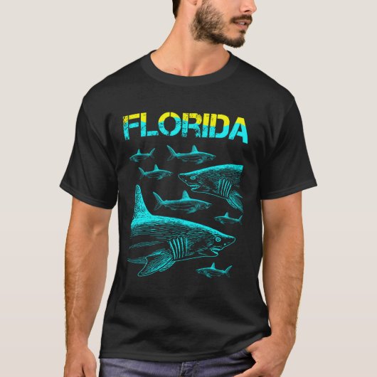 T-shirt Vacances en Floride avec un requin (Devant)