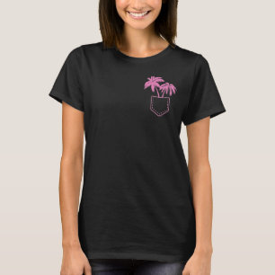 T-shirt Vacances Été Palm Tree À Pocket Hawaiian