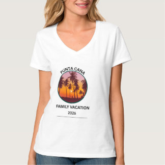 T-shirt Vacances familiales à Punta Cana Coucher de soleil