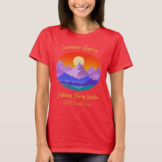 T-shirt Vacances familiales des Rocheuses canadiennes Suns (Devant)