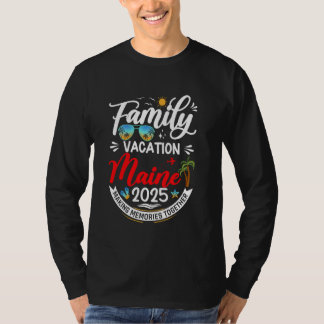 T-shirt Vacances familiales Maine 2025 Vacances d'été corr