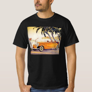 T-shirt Vacances familiales vintage dans une voiture décap