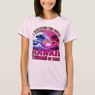 T-shirt Vacances Hawaïennes amusantes J'ai survécu au tsun