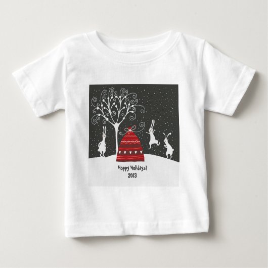 T-shirt Vacances Hiver Bunny Hoppy (Devant)