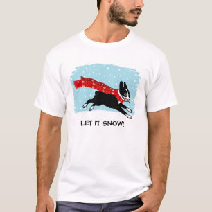 T-shirt Vacances hivernales Boston Terrier portant l'Écar