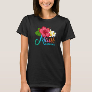 T-shirt Vacances Maui Avec Hibiscus Tropical Hawaiien Flux