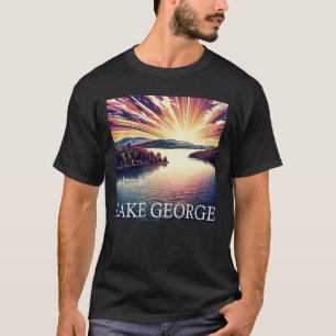 T-shirt Vacances New York Lake George Serif Design