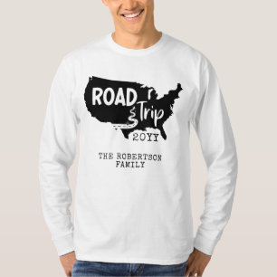 T-shirt Vacances personnalisées   Family Road Trip USA Car