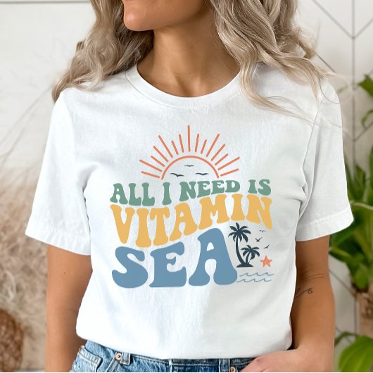 T-shirt vacances plage, Vitamine Mer, Tee de crois