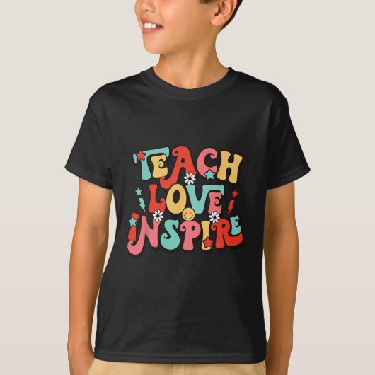 T-shirt Vacances Retour À L'École Enseigner L'Amour Inspir (Devant)