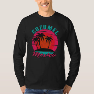 T-shirt Vacances rétro Cozumel Mexico Sunset