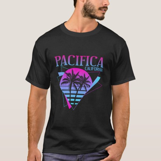 T-shirt Vacances Vaporwave à Pacifica (Devant)