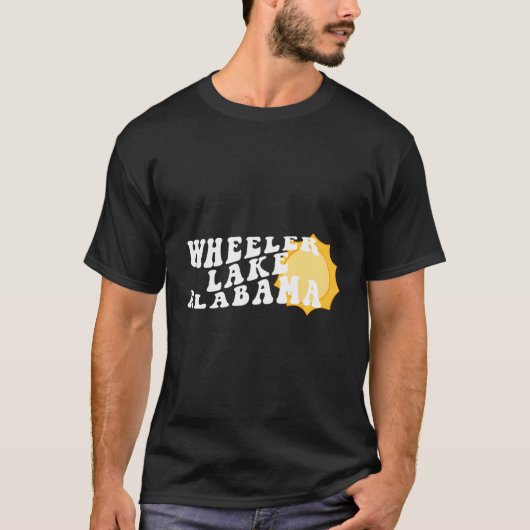 T-shirt Vacances Wheeler Lake Alabama Al Wavy (Devant)
