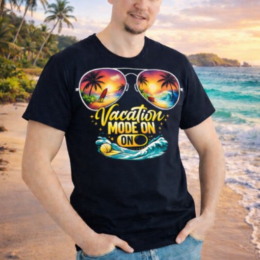 T-shirt Vacation Mode On Feels Like Ocean Sunset Dark Tee