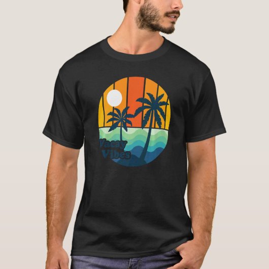 T-shirt Vacay Vibes Plage tropicale Vacances en famille ét (Devant)
